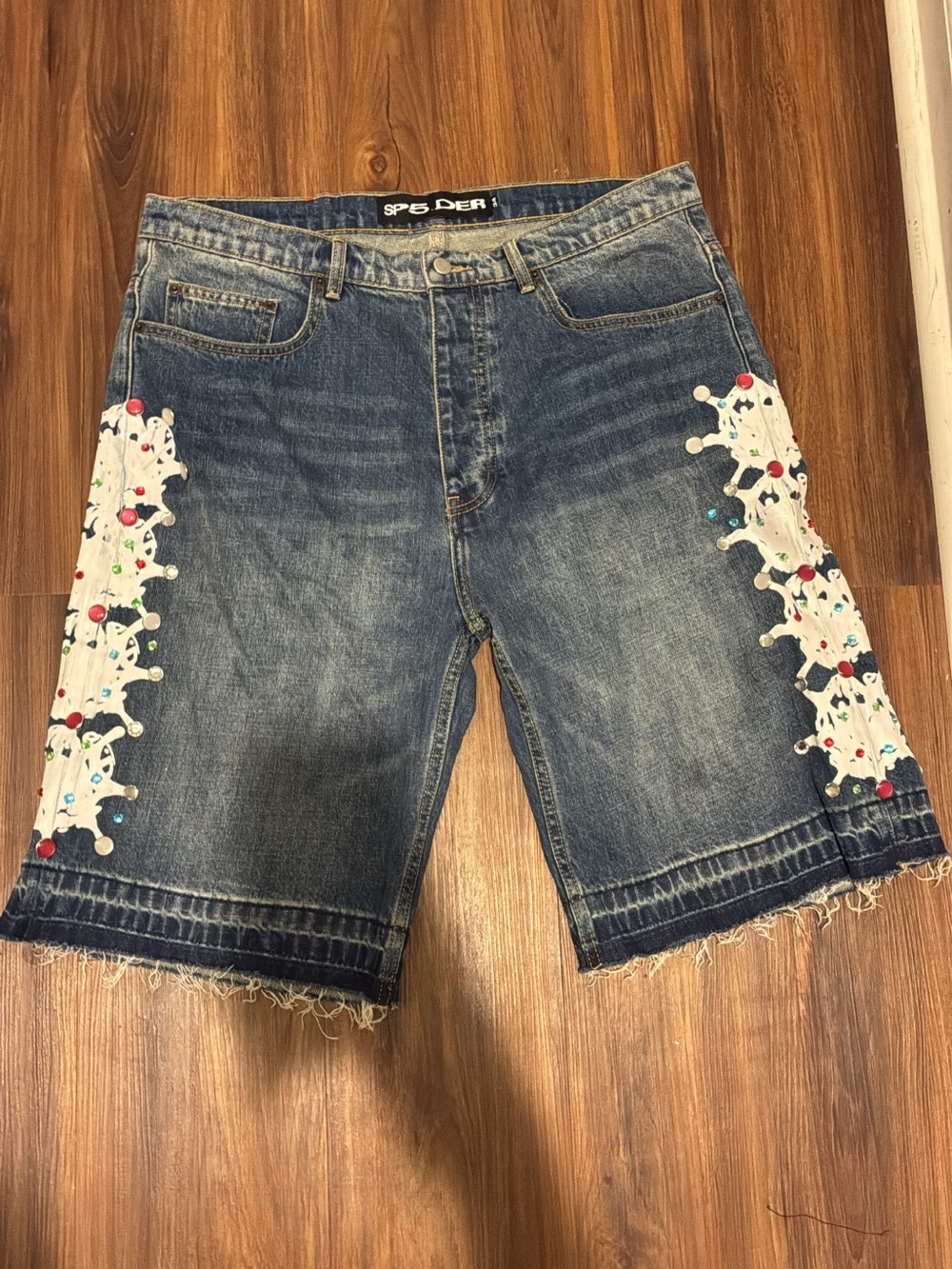 Sp5der Webstone Denim Jorts “Light blue wash”